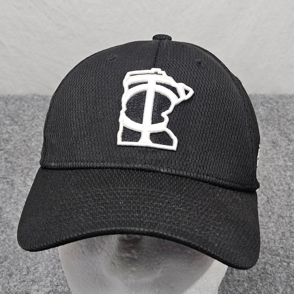 Minnesota Twins New Era Hat Mens Small/Medium Black 39THIRTY Stretch Fit MLB Cap
